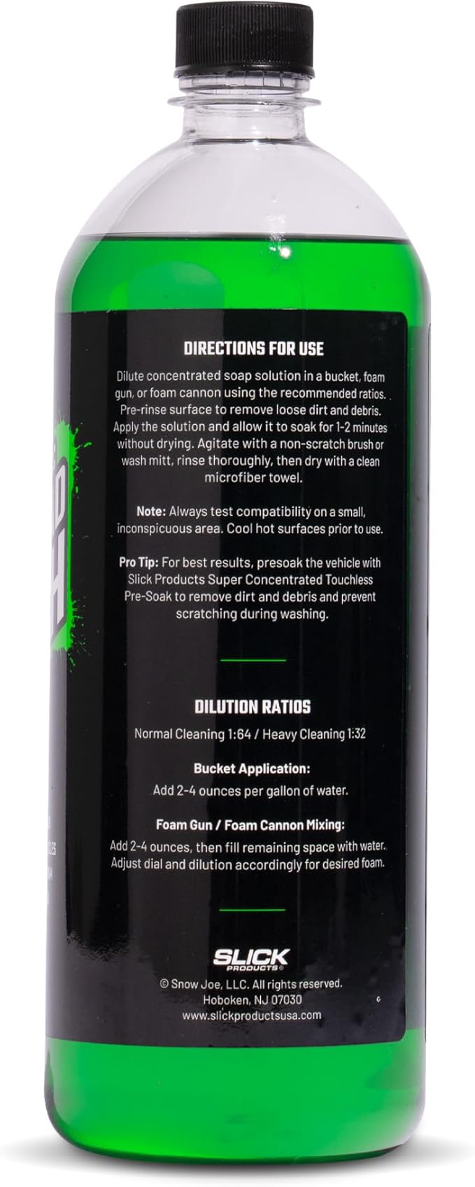 Slick Products Total Off-Road Wash Super Concentrate – Thick Foaming Car Wash Soap with Hybrid-Ceramic Formula for Dirt Bikes ATV UTV Trucks Jeeps and More – Foam Cannon Ready – 32 oz