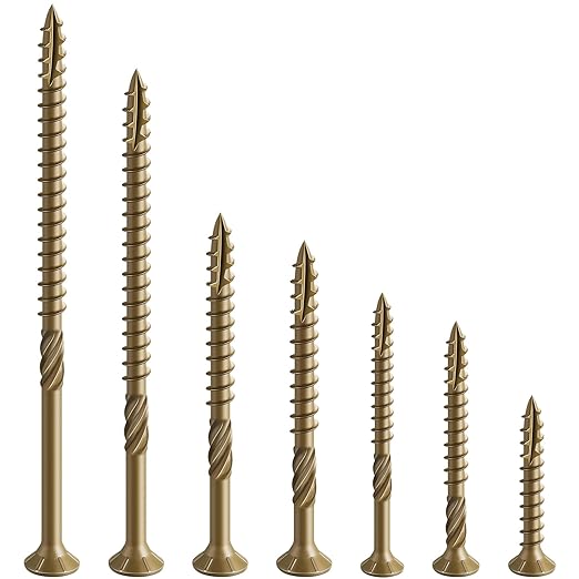 #8 * 1-1/4" Deck Screws, (3505pcs) 15 lbs.Exterior Wood Screws, Rust Resistant epoxy Coated, Bronze, T20 Star Bit