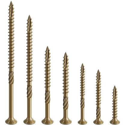 #8 * 1-1/4" Deck Screws, (3505pcs) 15 lbs.Exterior Wood Screws, Rust Resistant epoxy Coated, Bronze, T20 Star Bit