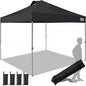 Eurmax USA NOMATTER ONE-Person Open&Close 10x10ft Pop Up Canopy Tent，Portable Shelter Canopy for Outdoor Events，Instant Canopies, Temporary Sunshade,Bonus 4 Sand Bags(Black)