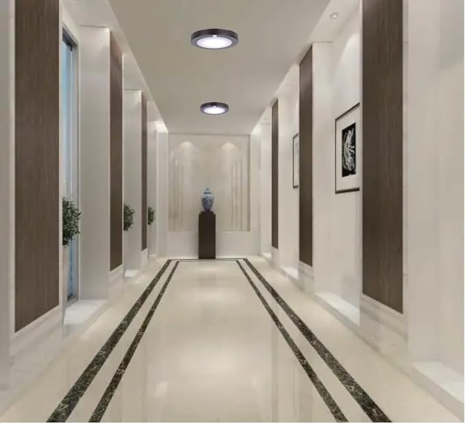 LIT-PaTH LED Flush Mount Ceiling Light, Closet Lighting Fixture with Motion Sensor, 10.5W, 700 Lumen, 6.2 Inch, Anti-Rust Galvanized Housing, Bronze Finish 5000K 4-Pack