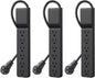 Belkin Power Strip Surge Protector with 6 AC Multiple Outlets - Flat Rotating Plug, 6 ft Long Heavy-Duty Extension Cord for Home, Office, Travel, Computer Desktop & Charging Brick (600 Joules) 3PK