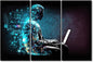AI Wall Art for Living Room 3 Piece Internet of Things Canvas Printing Posters Digital Software Development Picture, Modern Artwork for Living Room Decor Ready to Hang, 42"Wx28"H
