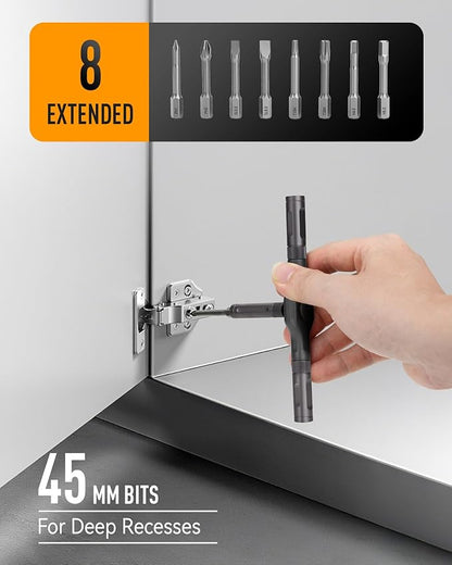 DISEN 42 in 1 Ratcheting Screwdriver Set with 58-Tooth Handle & Magnetic Pickup, 40 S2 Steel Bits Long/Short, Professional Repair Kit for Electronics, Computer, Furniture,Bike, Ideal Gift for Men
