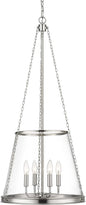 Z-Lite 341P18-PN Prescott Pendant, 4-Light 240 Total Watts, Polished Nickel