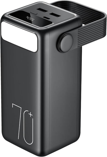 Portable Charger 70000mAh Power Bank, 22.5W Fast Charging USB C Battery Pack, 3 Outputs, LED Display, LED Light, External Cell Phone Huge Capacity Battery Bank for iPhone, Samsung, iPad, Camping