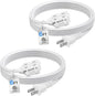 BN-LINK 6 ft 3 Outlet Indoor Extension Cord 16/2 SPT-2, 2 Pack White, 2 Prong Polarized Plug, Household Power Cord for Home, Office, and Holiday Decorations
