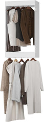 Double Hanging Closet Unit, Modular Closet System, Wood Closet System Organizer with Storage for Walk in Closets, Clothing Rack Wardrobe Closet for Hanging Clothes, Bedroom, White, 22.5" W