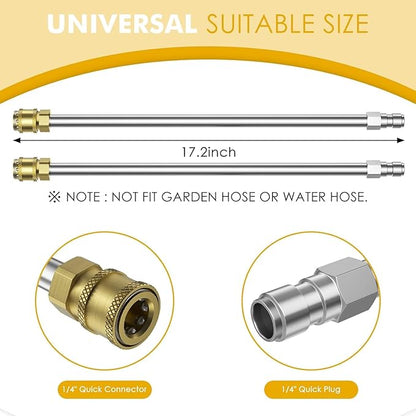 EVEAGE 20" Pressure Washer Surface Cleaner, Power Washer Surface Cleaner with 4 Wheels, Stainless Steel Housing Power Washer Accessories with 2 Extension Wand, 2 Replacement Nozzles (20inch-2)