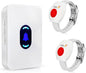 Daytech Wireless Caregiver Pager Wrist Call Button Personal Help Alert Pager System for Home Nurses Caregivers Patients Elderly 2 Alert Watches + 1 Receiver