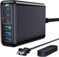 USB C Fast Charger, 105W GaN 6-Port Desktop USB Charging Station Hub, USB C Charger Block Wall Charger for iPhone 17/16/15/14/13/12/11, iPad, Samsung and More (Cable Organizer Included)