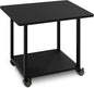 MARTY 22"x15.75" Large Under Desk Printer Stand with Storage Shelf 2-Tier Rolling Printer Cart with Wheels Printer Table for Home Office Heavy Duty Storage Rack for Scanner Fax Machine, Black