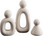 suruim Abstract Family of 3 Figurines Modern Sculptures Home Decorative Accents TV Stand Decor Bookshelf Knick Knacks Gifts for Shelves Entry Way Statues for Home Decor Living Room(White)
