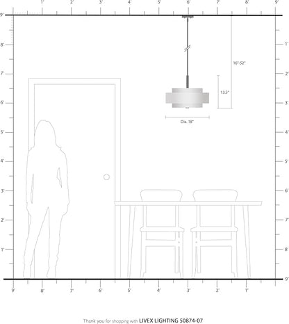 Livex Lighting 50874-07 Meridian 4-Light Pendant, Bronze