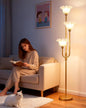 Lightdot 66IN Flower Floor Lamp 3-Lights Vintage Floor Lamps with 3000K Warm White Bulbs for Wedding Party Modern Tall Standing Lamp for Living Room/Bedroom/Sofa Beside/Corner Decor