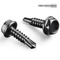#10 x 5/8 Inch Self Drilling Screws, (62pcs) 0.5 lbs Black Self Tapping Screws for Metal, 410 Stainless Steel Hex Washer Head Sheet Metal Screw