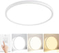 12 inch Flush Mount Led Ceiling Light Fixture, 24W 2400LM, Dimmable 3000K 4000K 6500K Adjustable, Modern White Lighting Fixtures for Bedroom, Kitchen, Home Office, Hallway, Wired