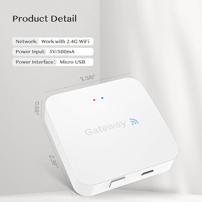 WiFi Gateway for YR01 YR05 Smart Lock with Handle,Compatible with Nice Digi App, Remotely Control Keyless Entry Door Lock,Compatible with Alexa to Voice Control Smart Door Lock