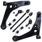 Detroit Axle - FWD Front End Suspension Kit for 2002-2007 Mitsubishi Lancer, Lower Control Arms w/Ball Joints Outer Inner Tie Ro