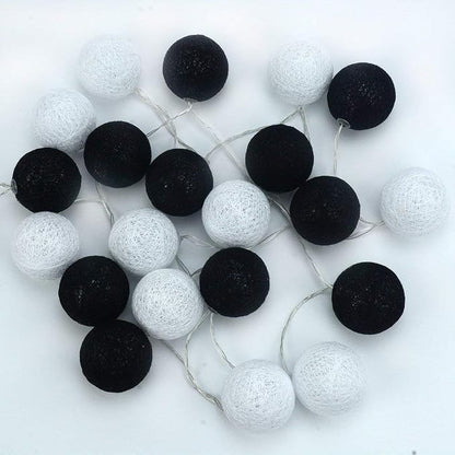 Gardeningwill 3M/10Ft 30 Black White Ball LED Battery Operated String Fairy Light