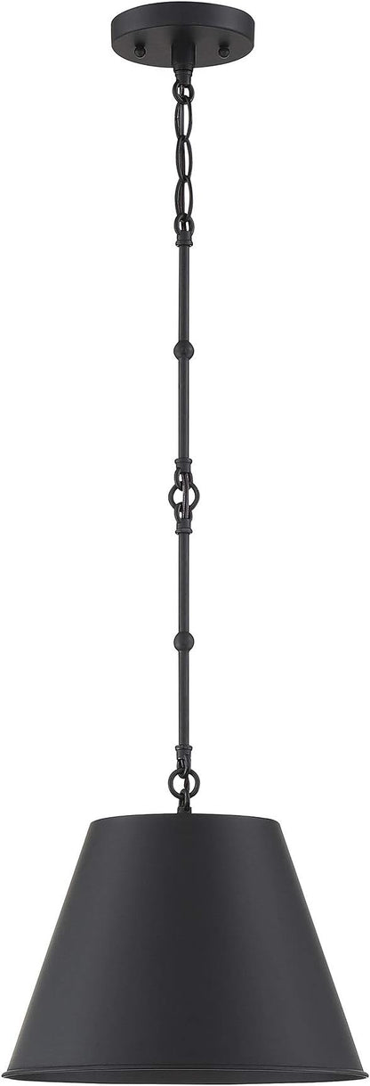 Savoy House 7-131-1-89 Alden Traditional Metal Opaque Pendant, 1-Light 60 Watt, 18" H x 34" W, Matte Black