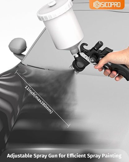 HVLP Paint Sprayer Gun, Air Paint Sprayer for House Painting, Cars, Paint Guns Automotive, 1.4/1.7/2.0mm 15 Nozzle Holes, Varnish and Top Coat, Air Regulator