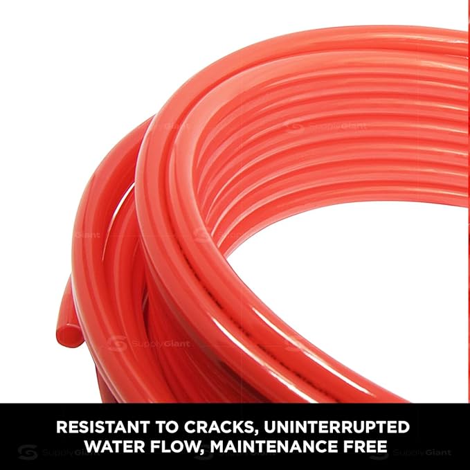 Pex-A Tubing 1/2 Inch x 1000 Ft Coil, Non-Barrier Pipe for Potable Water, Flexible Water Tubing for Plumbing, Red