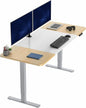VIVO Electric 71 x 30 in Standing Desk, Memory Height Adjustment, 1B Series, Holds 220 lbs, White and Light Wood, Top Gray Frame, DESK-KIT-1G7WC