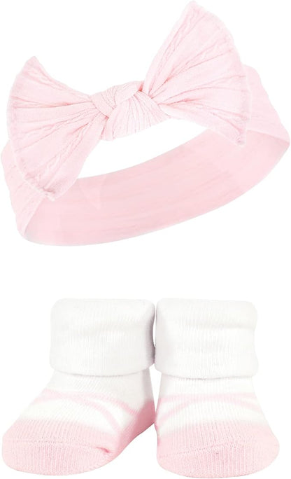 Hudson Baby Girl's Headband and Socks Giftset