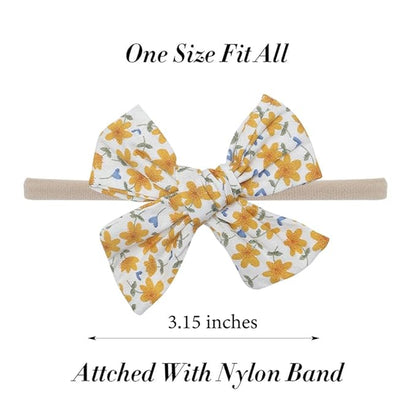 Baby Girls Floral Hair Bow Headbands 12 PCS, Flower Bow Stretchy Elastic Hairband for Newborn Infant Toddlers (pink NB 12 pcs)