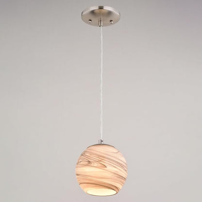 VAXCEL Milano LED Compatible Satin Nickel Transitional Mini Pendant Ceiling Light Multi Color Art Glass