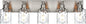 BONLICHT 5 Lights Sconces Wall Lighting Brushed Nickel with Hammered Glass Shade, Industrial Bathroom Light Fixtures Vanity Lights Porch Light Fixtures Classic Metal Wall Mount Lamp Over Mirror
