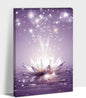 Zen Canvas Wall Art, White Lotus Flower Bloom in Water Picture, Zen Blue Flower Painting, Modern Framed Spiritual Home Artwork for Yoga Spa Meditation Spiritual Room Living Room Office 32x48 inch