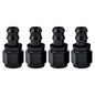 EVIL ENERGY 10AN Straight Push Lock Hose Fitting End Black 4PCS