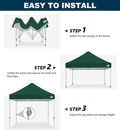 MASTERCANOPY Pop Up Canopy Tent Commercial Grade 10x10 Instant Shelter (Forest Green)