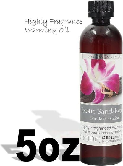 Hosley's Set of 2, 5 oz Exotic Sandalwood Fragrance Warming Oils. Ideal Gift for Weddings, spa, Reiki, Meditation, Bathroom Settings. P1