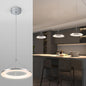 CHYING LED Pendant Lights Kitchen Island, 11.8" 15W Warm White Modern Ring Chandelier, Adjustable Height Silver Hanging Pendant Ceiling Light for Dining Room Bedroom Hallway Entryway, 3000K