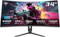 KTC 34 Inch Ultrawide Monitor, 180Hz WQHD 3440X1440 Curved Gaming Monitor, 1500R PC Monitor, HDR, FreeSync & G-Sync, HDMI, DisplayPort, VESA, Tilt Swivel Height Pivot Adjustment, H34S18S