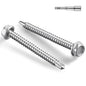#10 x 1-1/2 Inch Self Drilling Screws, 184pcs 2 lbs Self Tapping Screws for Metal, 410 Stainless Steel Hex Washer Head Sheet Metal Screw