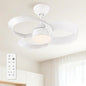 FANX 22 Inch Ceiling Fan with Light and Remote, Quiet DC Motor, Dimmable LED, Reversible 3-Speed Control, Easy Installation Flush Mount Fan for Small Rooms (White)