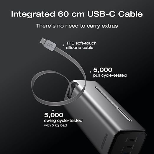 EF ECOFLOW Rapid Pro Power Bank 20000mAh, 230W Max Output with 100W Built-in Cable, 4-Port Portable Charger, Up to 120W Charging Power, Compatible with iPhone 17/16/15/14, Samsung, Laptop and More