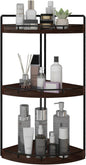 Dorhors 3-Tier Corner Bathroom Organizer Countertop for Storage,Vanity Tray,Wood Counter Organizer for Kitchen,Bathroom,Dresser (Walnut)