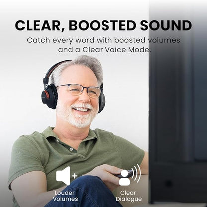 Avantree HT41899 Plus - Dual Qualcomm-Powered Bluetooth 5.3 Headphones & Transmitter for Wireless TV Watching with aptX Adaptive, Individual Volume Controls, Optical Support, 50hr