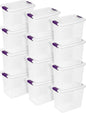 Sterilite 12-Pack 27 Quart ClearView Latch Box, Stackable Organizer Bins with Latching Lids - Clear Plastic Organization Containers for Closet, Bedroom, Shelving Units and Everyday Home Storage