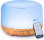 Ultrasonic Essential Oil Diffuser: 500ml Aromatherapy Humidifier Remote Control Large Room - Fragrance Water Vaporizer Aroma Scent Air Mister with Light & Timer Bedroom Office, Black