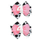 Birthday Hair Clips for Baby Girls - 2Pc Cow Print Bow with White Number Hair Clips for 4th Birthday Baby Bow Party Decorations for Girls Toddlers Hair Accessories (Cow Print -4 Years)