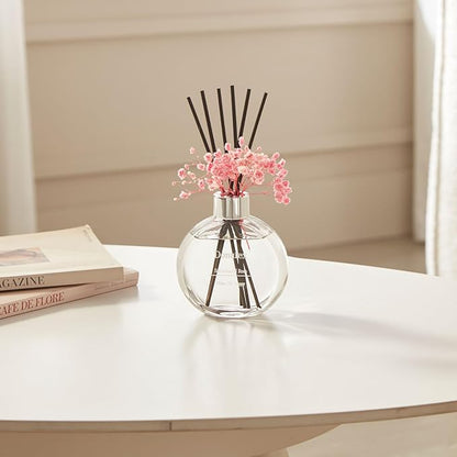Flower Reed Diffuser Set 5.07oz Sandalwood Rose Scent Diffuser with Sticks Home Fragrance Reed Diffuser for Bathroom Shelf Decor