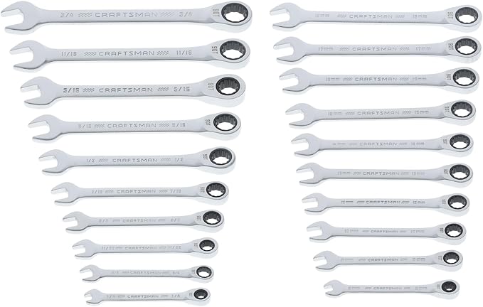 CRAFTSMAN 20 Piece Ratcheting Combination Wrench Set, SAE/Metric (CMMT87220)
