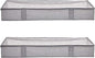 Amazon Basics Under Bed Fabric Zipper Blanket Storage Container Bags with Window and Handles, 2-Pack, 18 x 42 x 6 inches, Gray