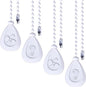 Patelai 4 Pieces Ceiling Fan Pull Chain Extender Ornament 12 Inch Ceiling Pull Chain Extension Classic Drop Shaped Pendant Beaded Ball Cord for Fan light lamp decorative with Connector(White)